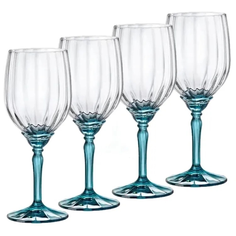 Набор 4-х бокалов для белого вина 380 мл FLORIAN LUCENT BLUE Bormioli RoccoD